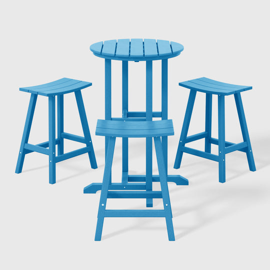 Malibu Outdoor Patio Counter Height Bar Stools Bistro Bar Table 4-Piece Set