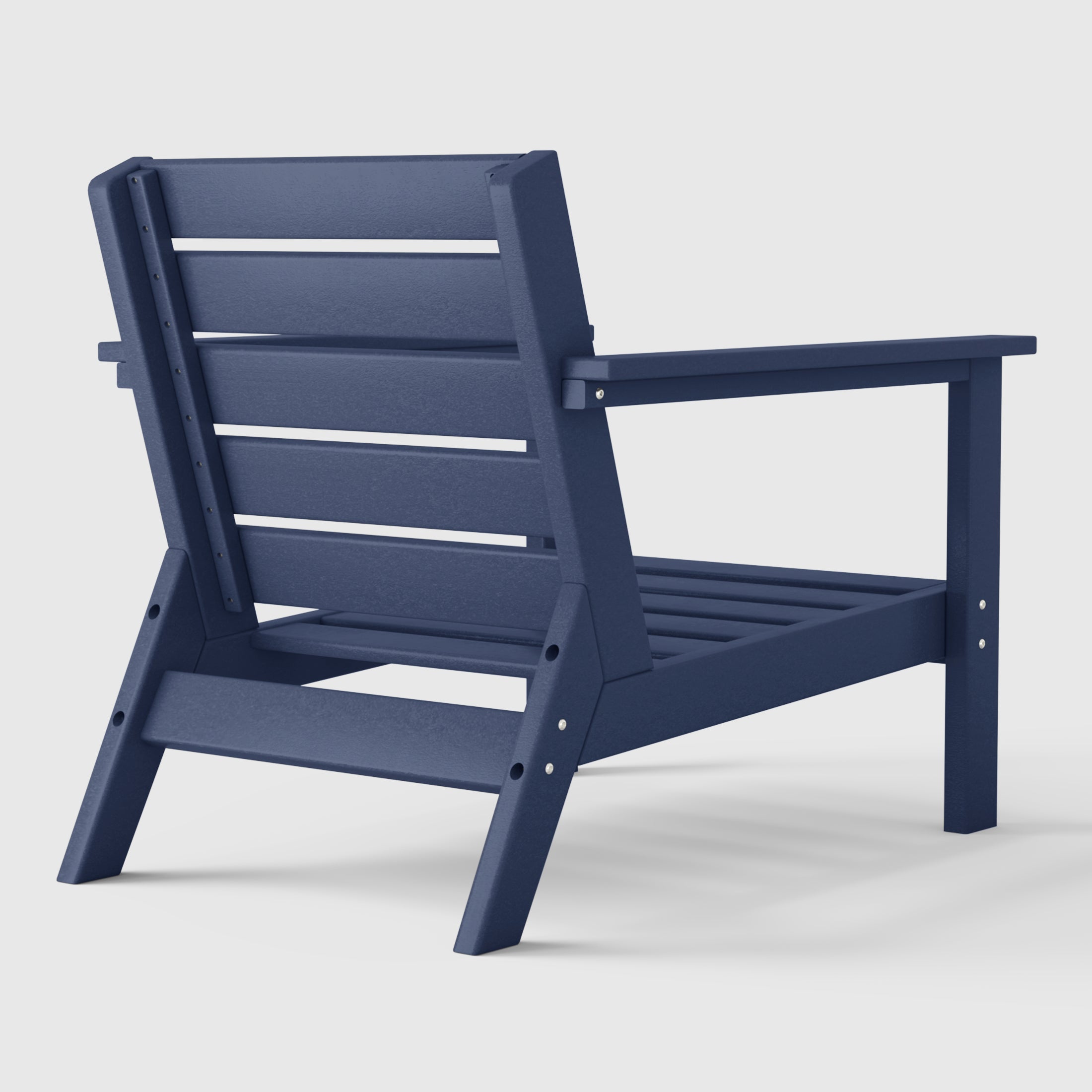 Avalon Outdoor Modern HDPE Patio Club Chair with Deep Seat Cushions