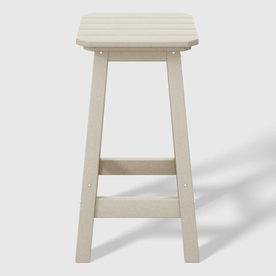 Malibu 24" HDPE Outdoor Patio Counter High Backless Square Bar Stools Set of Three