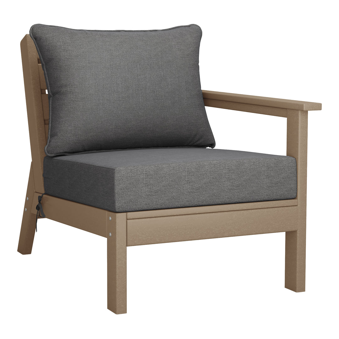 Avalon Outdoor Patio HDPE Sectional Sofa with Patio Cushions