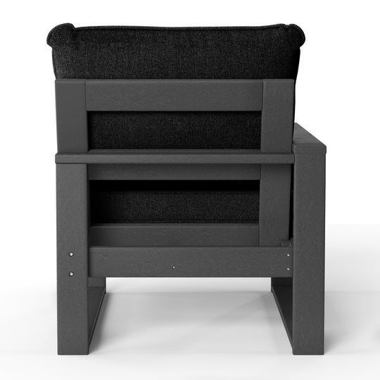 Outdoor HDPE Left Arm Sectional Patio Corner Club Chair with Patio Cushions