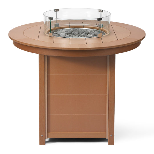 Helios 47" Modern Outdoor Patio Propane Round Counter Height Fire Pit Table