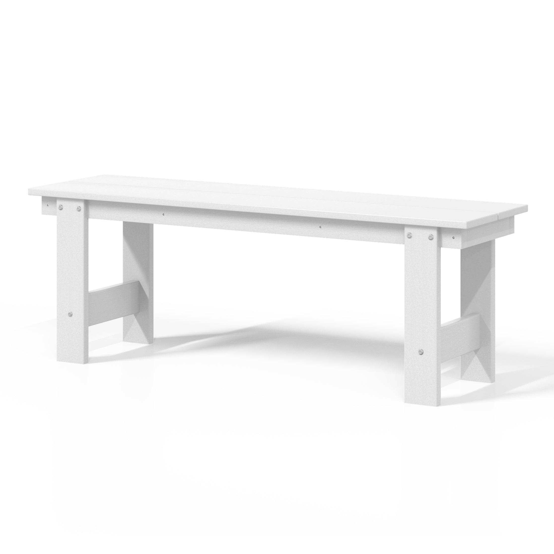 Ashore Outdoor HDPE 48" Modern Backless Patio Bench