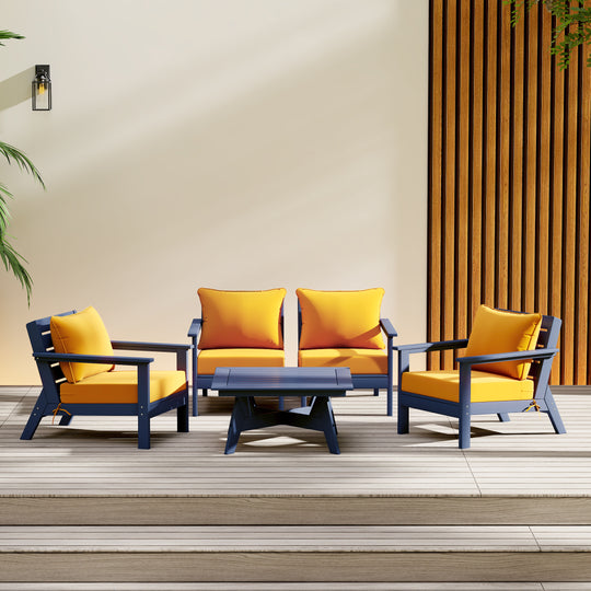 Avalon Outdoor 5-Piece Modular Sectional Patio Furniture Sofa Set