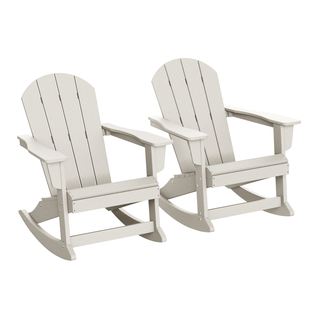 Malibu 2 piece set Outdoor / Patio Poly Adirondack rocking chairs ( 2 seater )