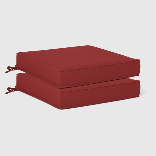 Solace Outdoor Patio Furniture Seat Chair Square Cushions with Piping. Set of 2, 20" x 19"