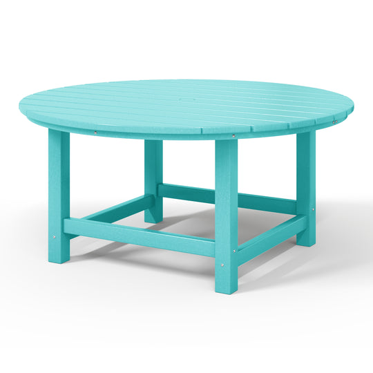 Malibu Low Outdoor HDPE Round Patio Coffee Table