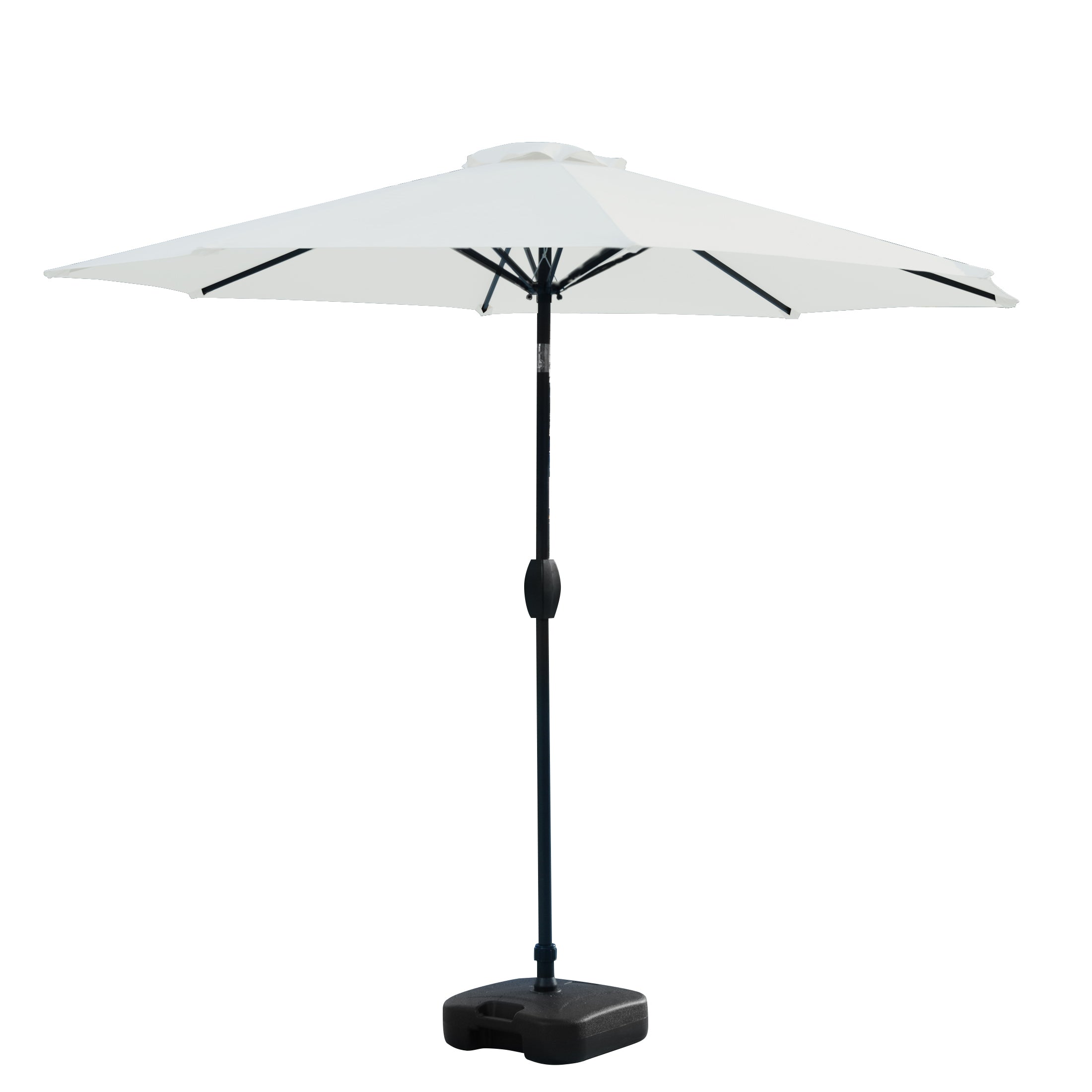 Paolo 9 ft. Patio Table Umbrella with tilt, crank features and free standing square shape weight base kit