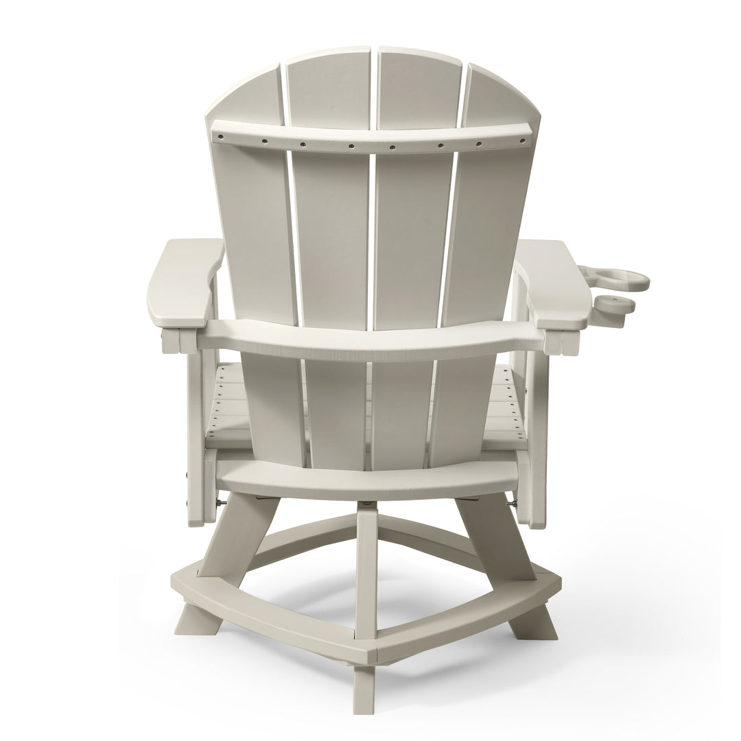 Malibu Outdoor HDPE Swivel Adirondack Patio Dining Chair With Cup Holder