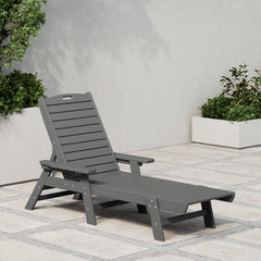 Malibu reclining chaise lounge in Gray styled outdoors