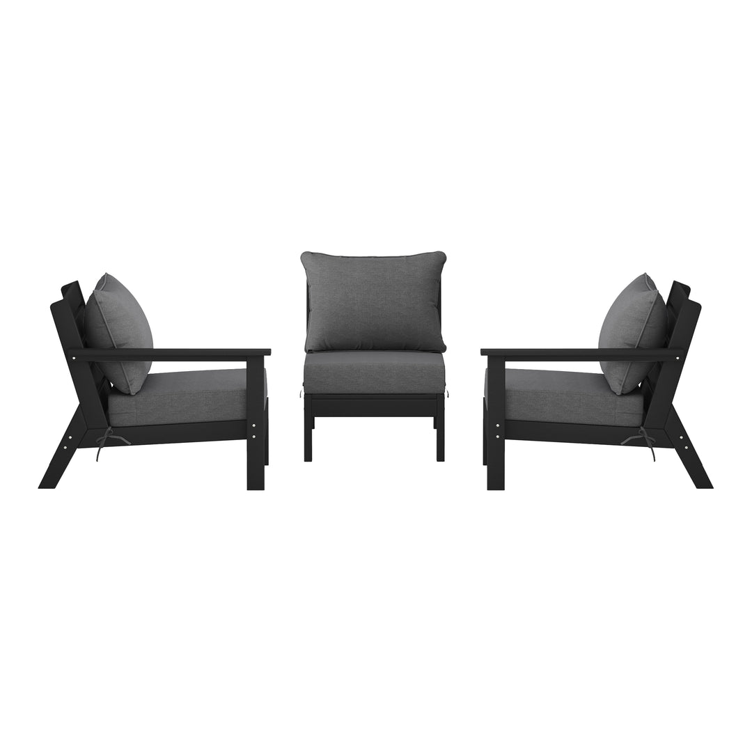 Avalon Outdoor Patio HDPE Sectional Sofa with Patio Cushions