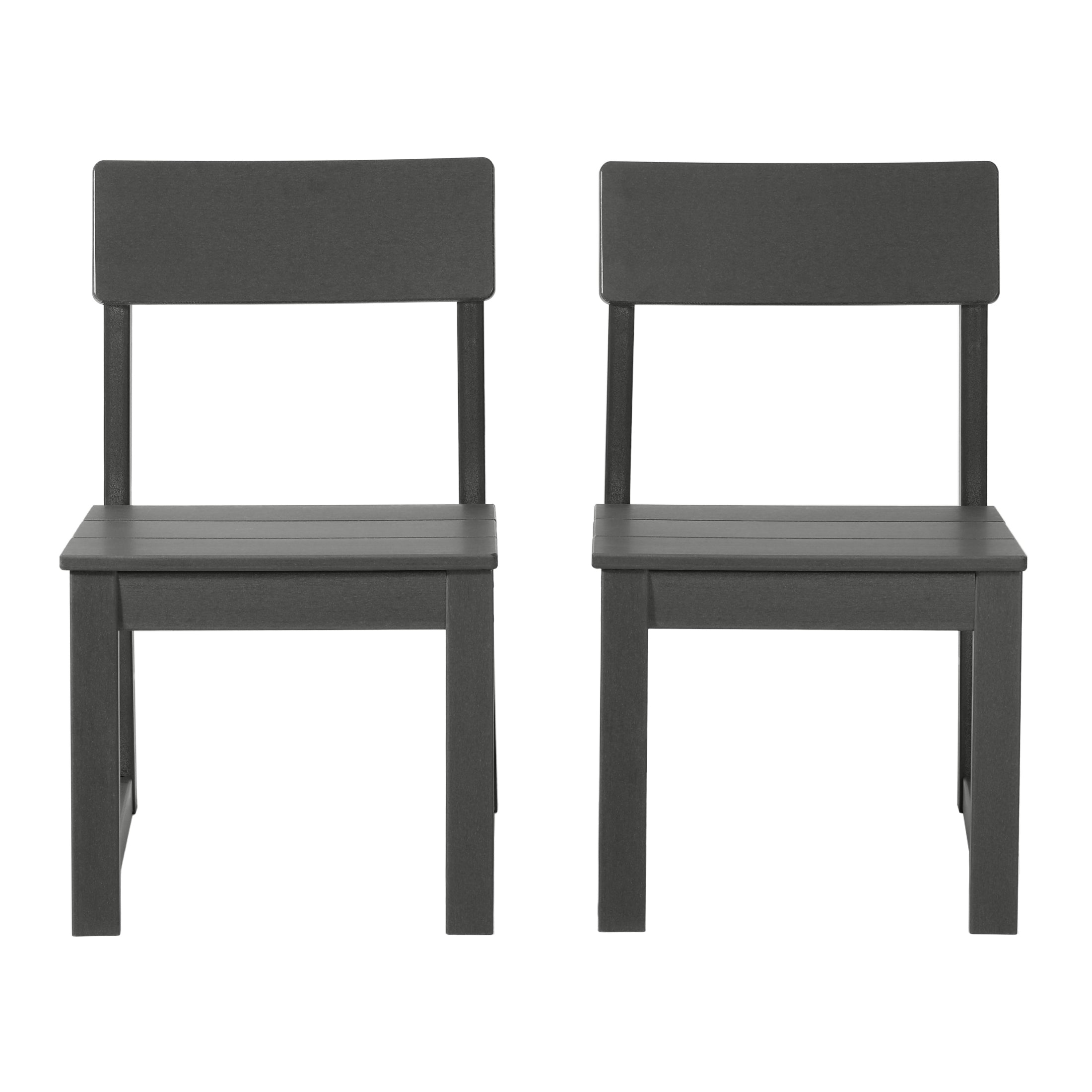 Paloma Modern HDPE Outdoor Armless Patio Dining Chairs (Set of 2)