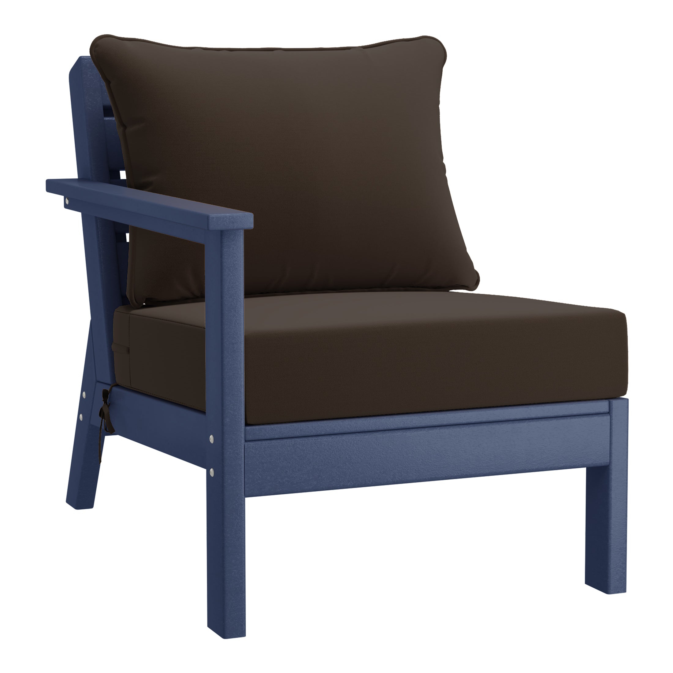Avalon Outdoor 6-Piece Modular Sectional Patio Furniture Sofa Set in Navy Blue Frame