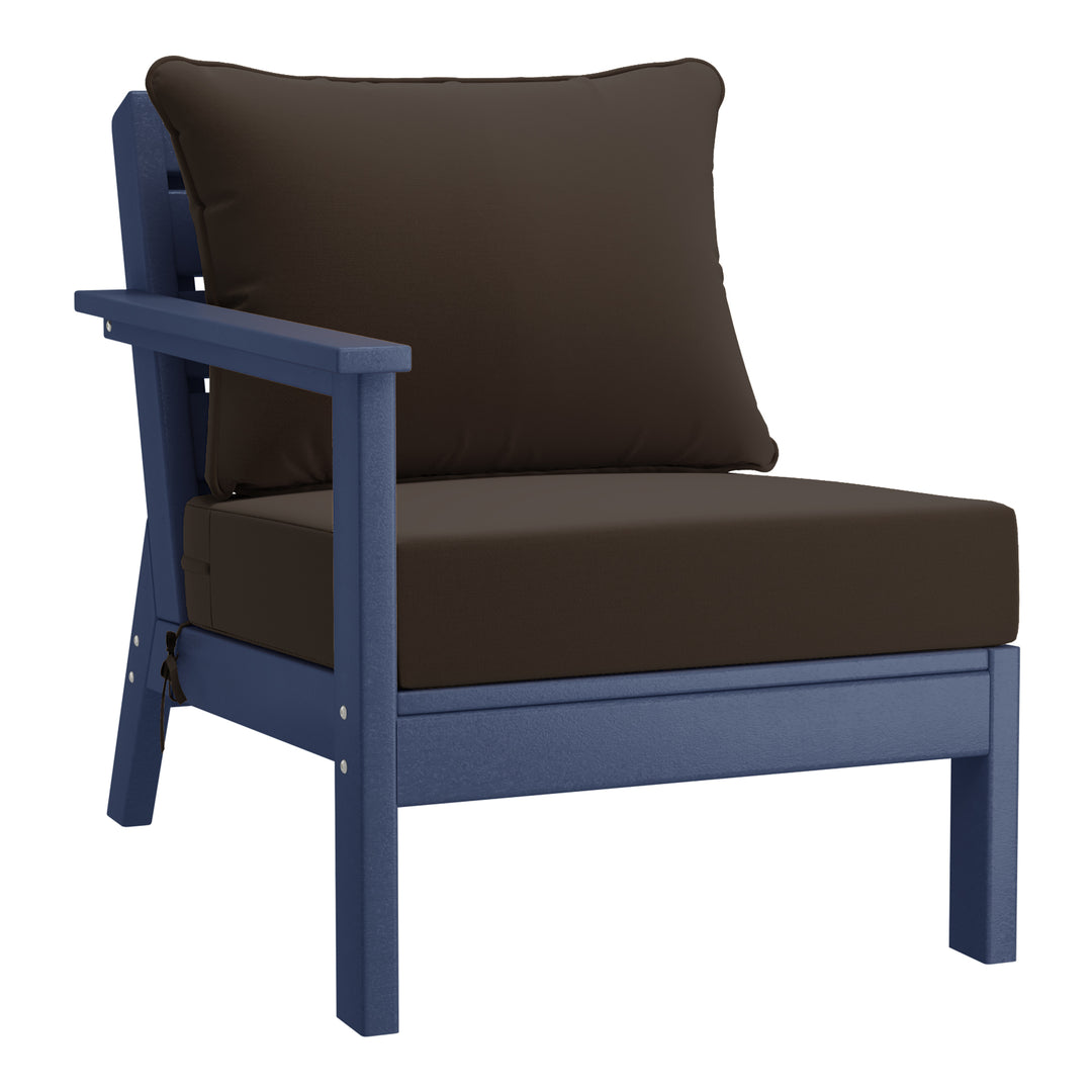 Avalon Outdoor Patio HDPE Sectional Sofa with Patio Cushions