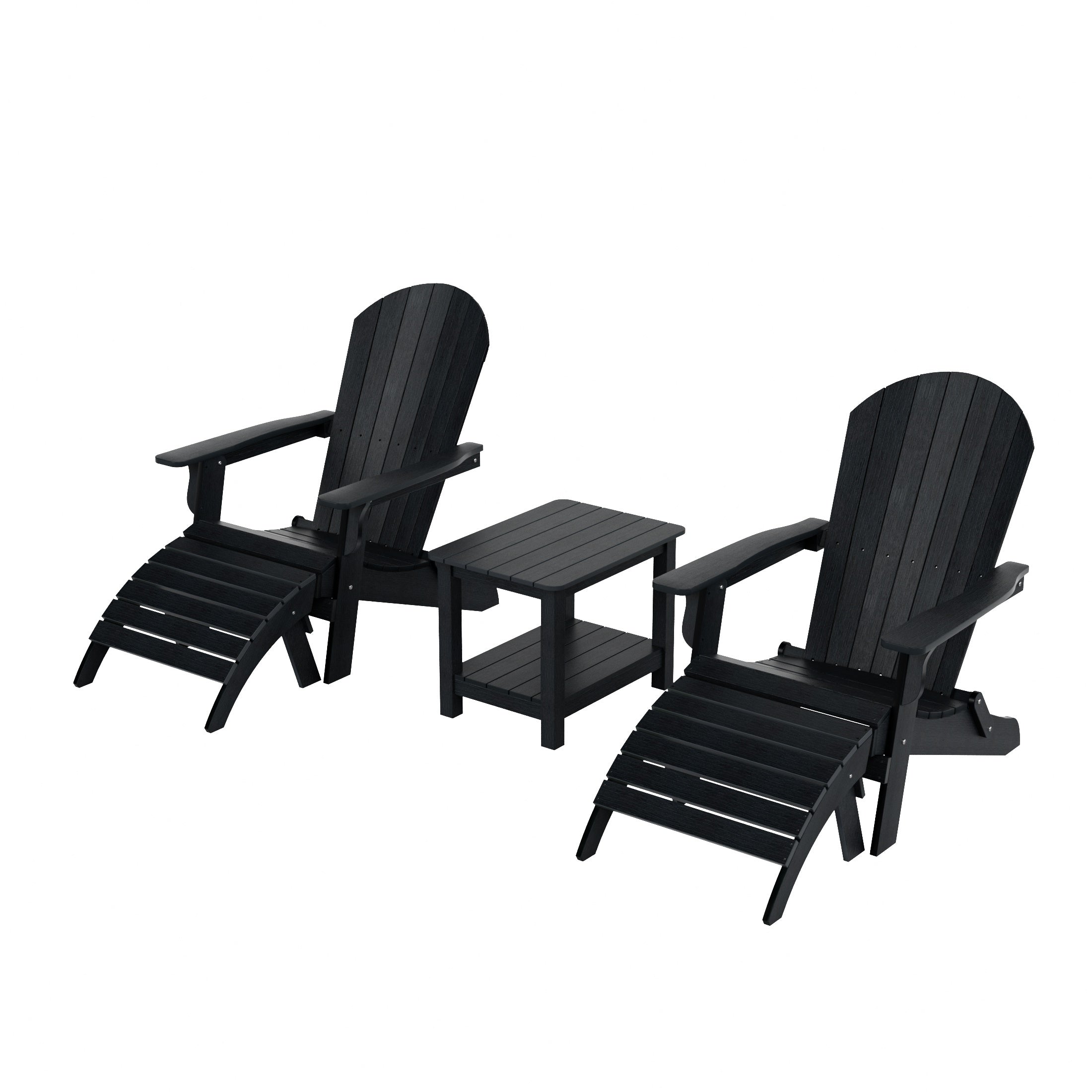 Tuscany HIPS Outdoor Adirondack Seashell Chair Set With Side Table