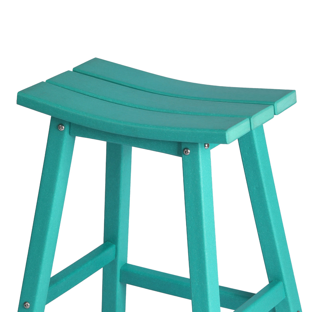Malibu 24" HDPE Outdoor Patio Counter Height Bar Stools (Set of 2)