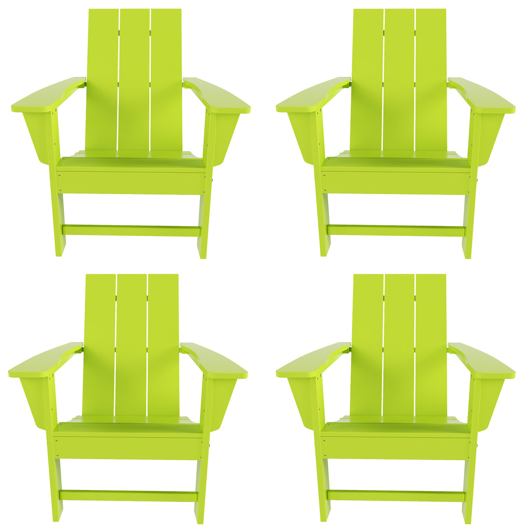 Ashore Modern Outdoor Folding Adirondack Chair (Set of 4)