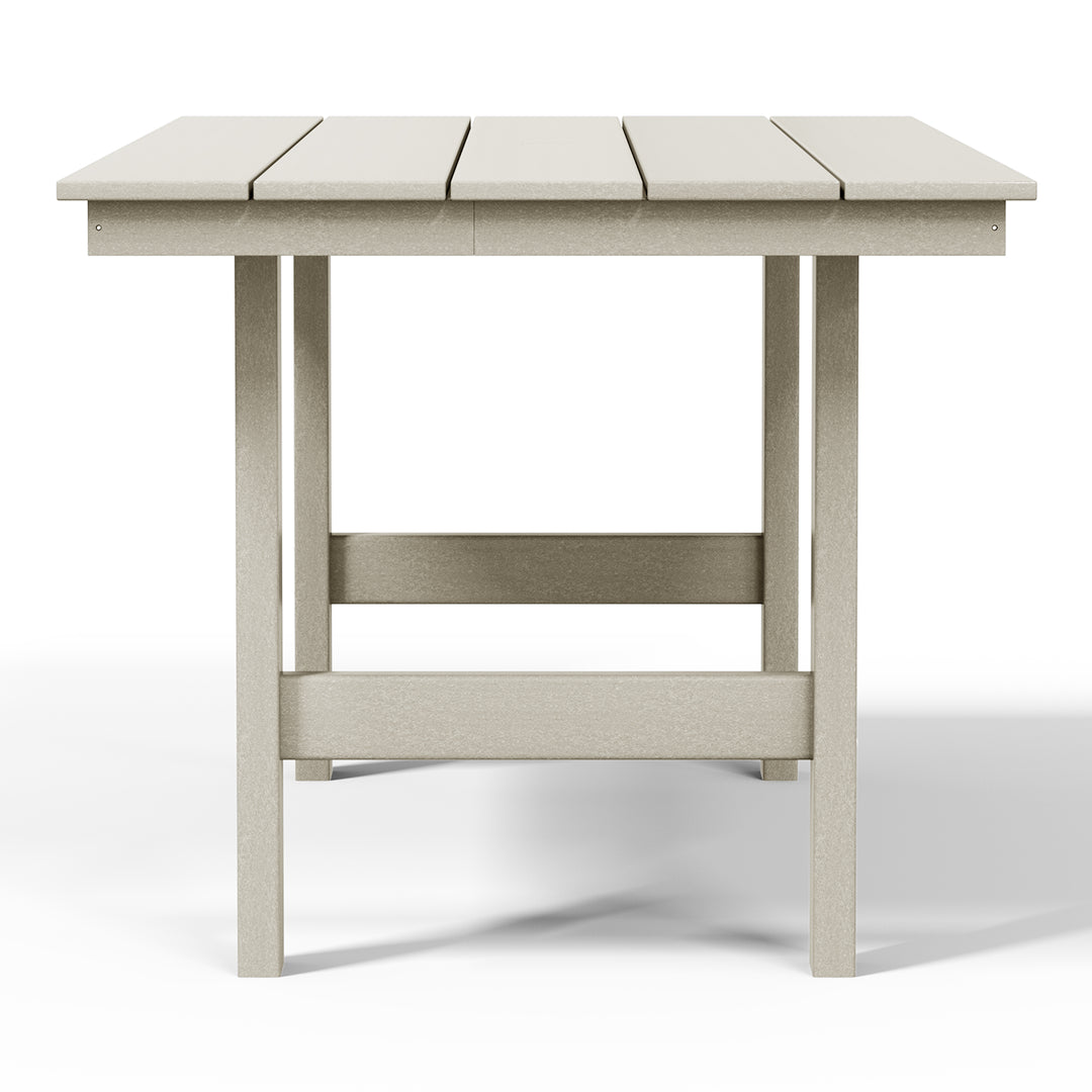 Ashore Outdoor Modern HDPE 66" Wide Rectangle Patio Dining Table for 6