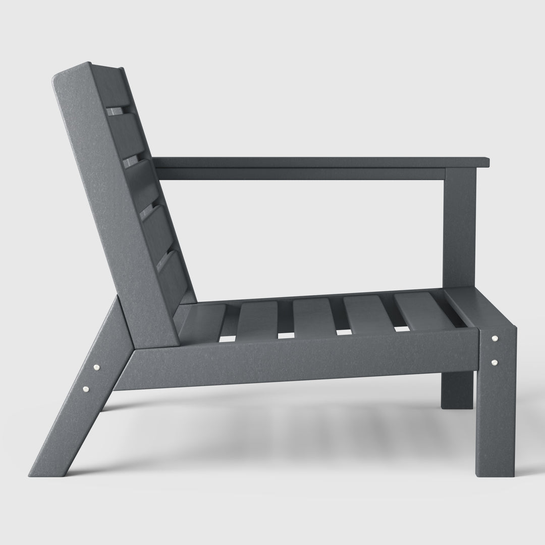 Avalon Outdoor Modern HDPE Patio Club Chair with Deep Seat Cushions