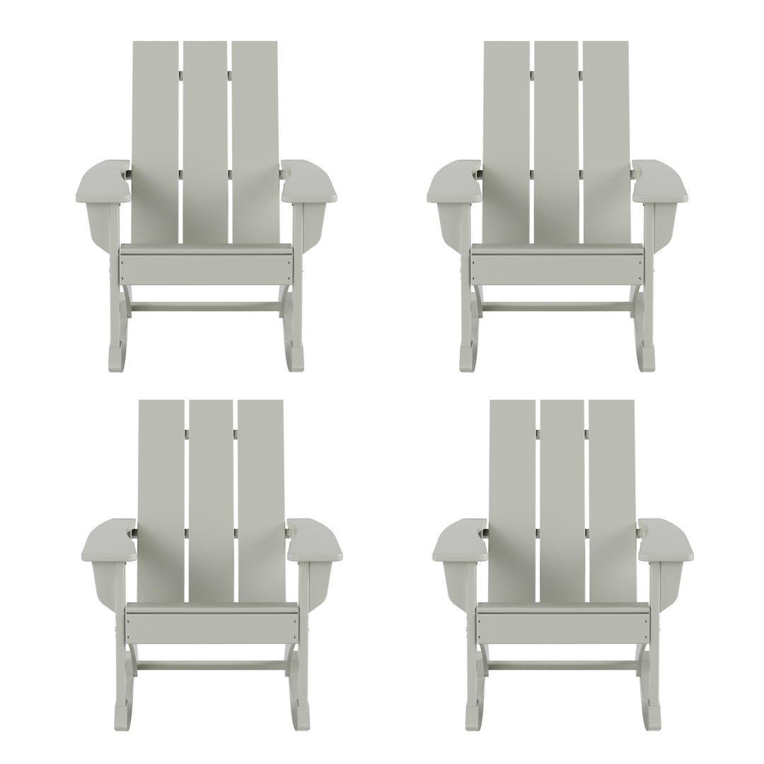 Ashore Outdoor Patio Modern Adirondack Rocking Chair (Set of 4)