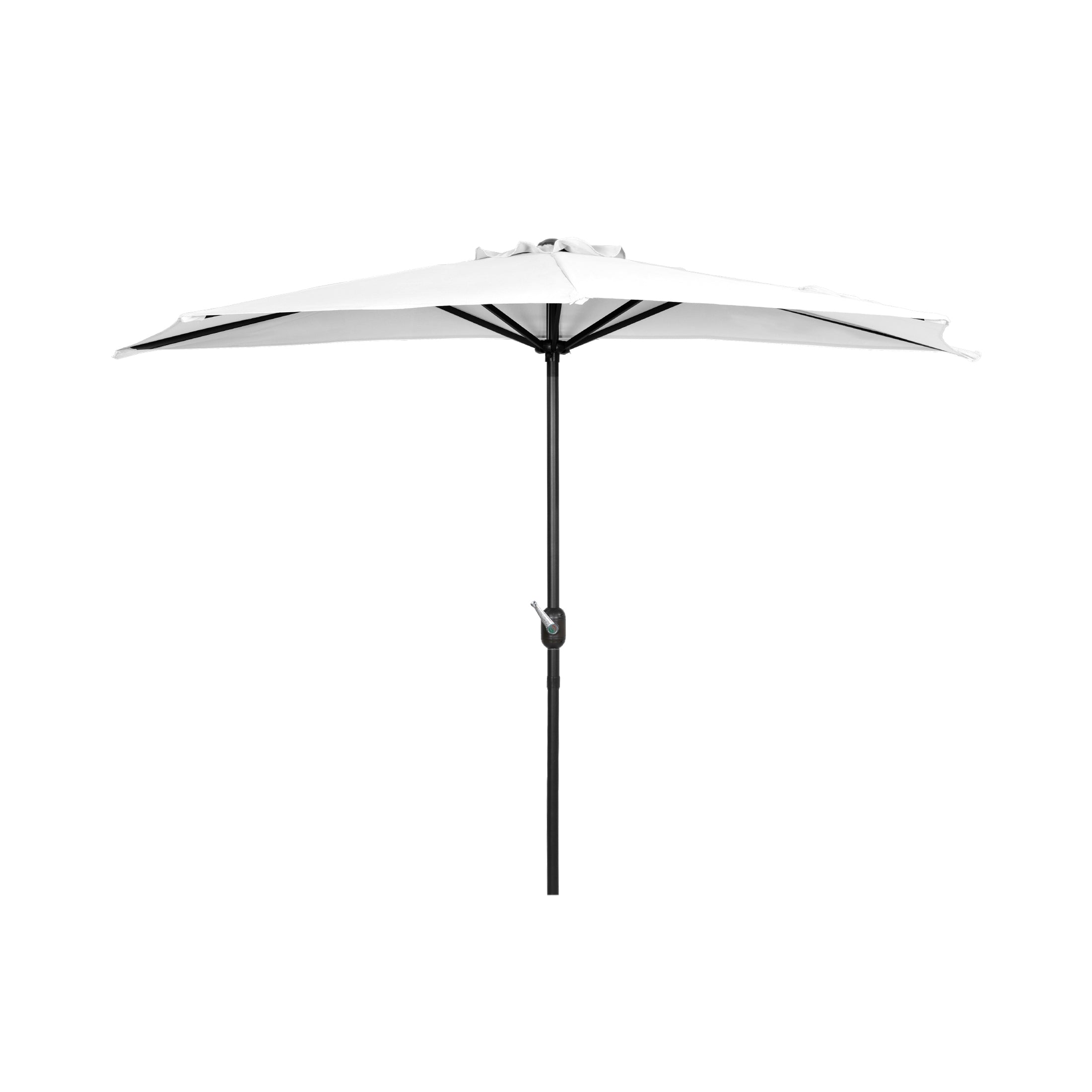 Lanai 9 ft. Aluminum Half Market Crank Lift Patio Umbrella