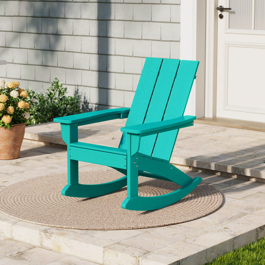 Ashore Outdoor Patio Modern Adirondack Rocking Chair