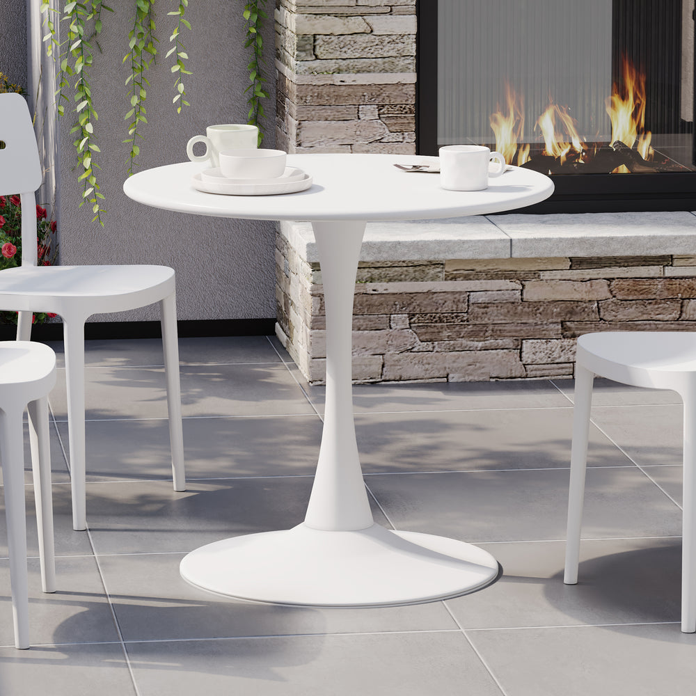 Playa 31.5" Round Outdoor Indoor Metal Cocktail Dining Table