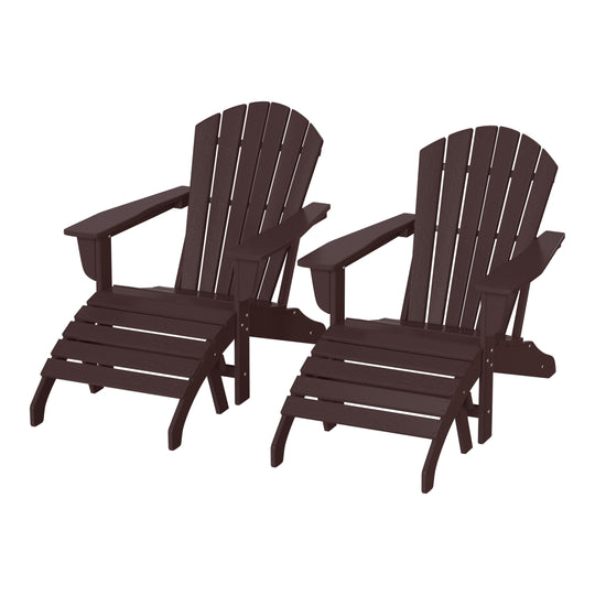 Dylan Outdoor Adirondack Chair With Ottoman 4-Piece Set
