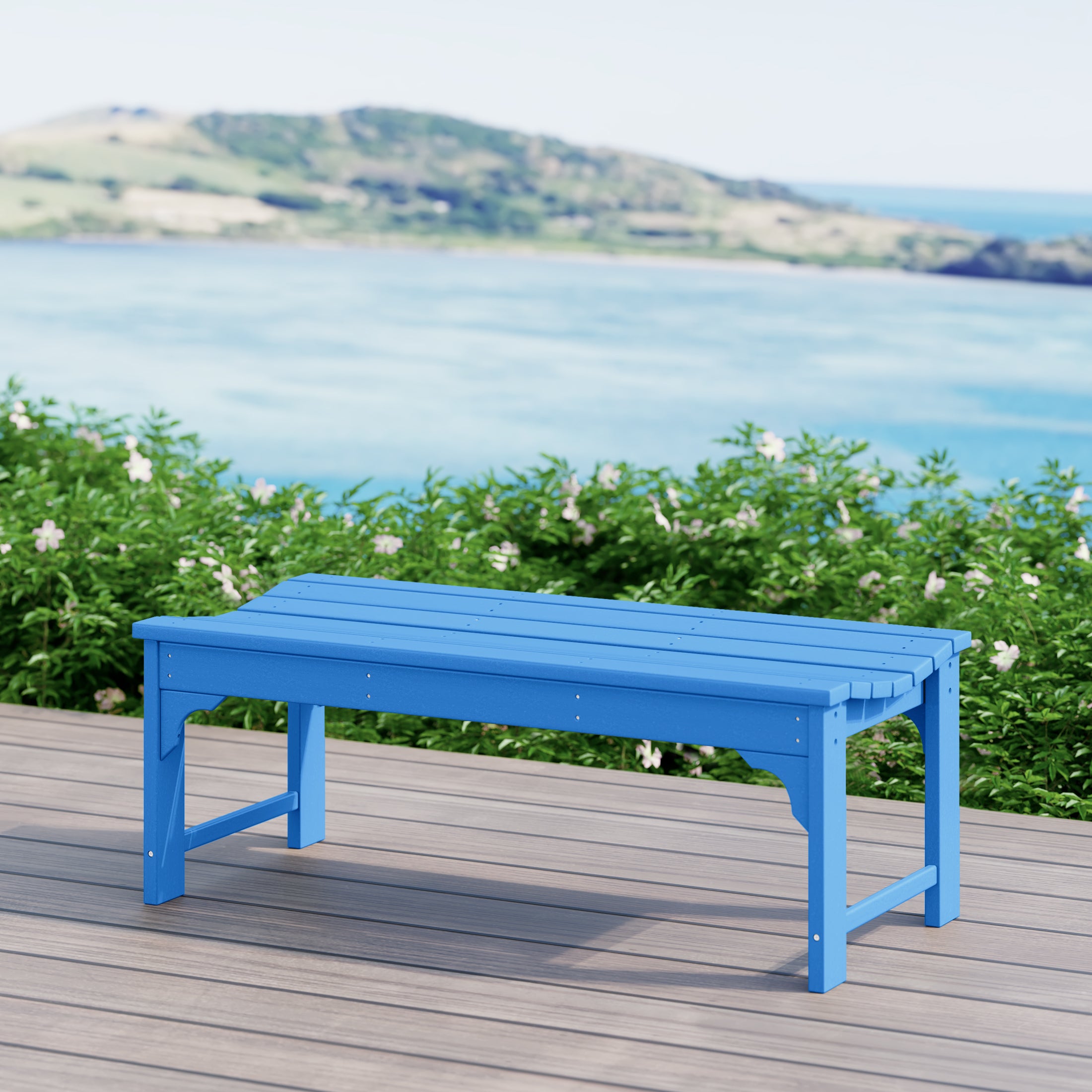 Malibu 48" length backless Poly Wood Outdoor / Garden bench