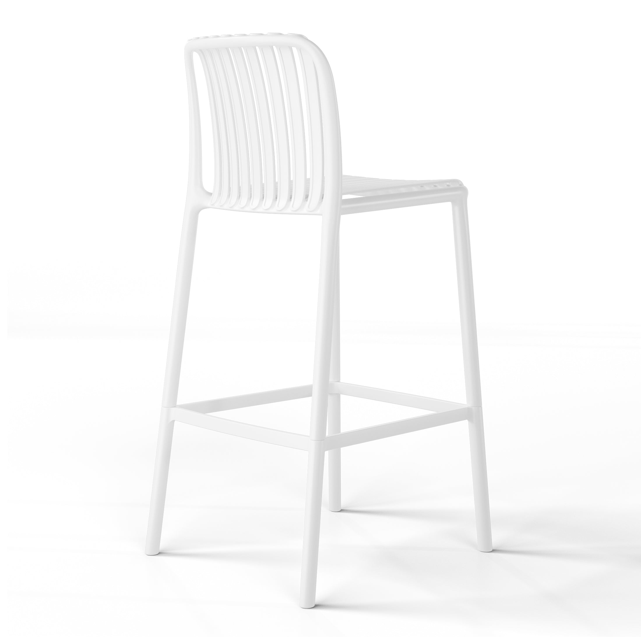 Playa 29.5" Outdoor Modern Polypropylene Plastic Patio Bar Height Stools (Set of 2)