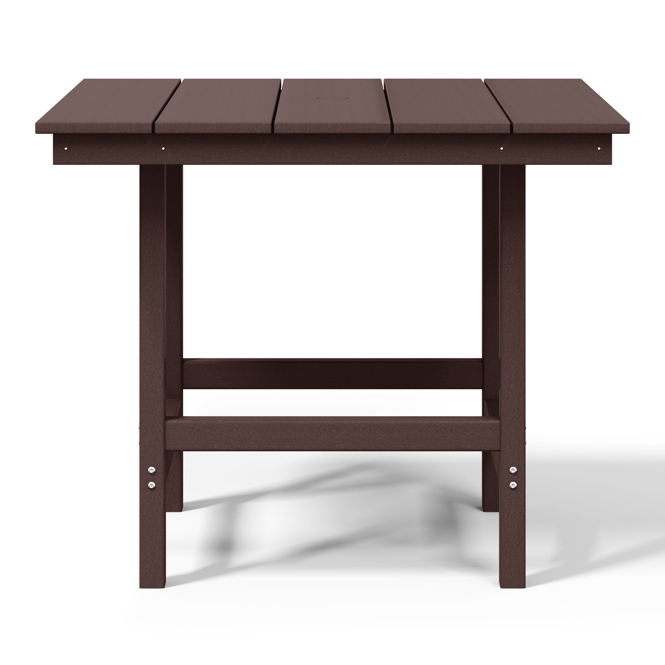 Ashore Outdoor HDPE 36" Square Patio Dining Table with Umbrella Hole