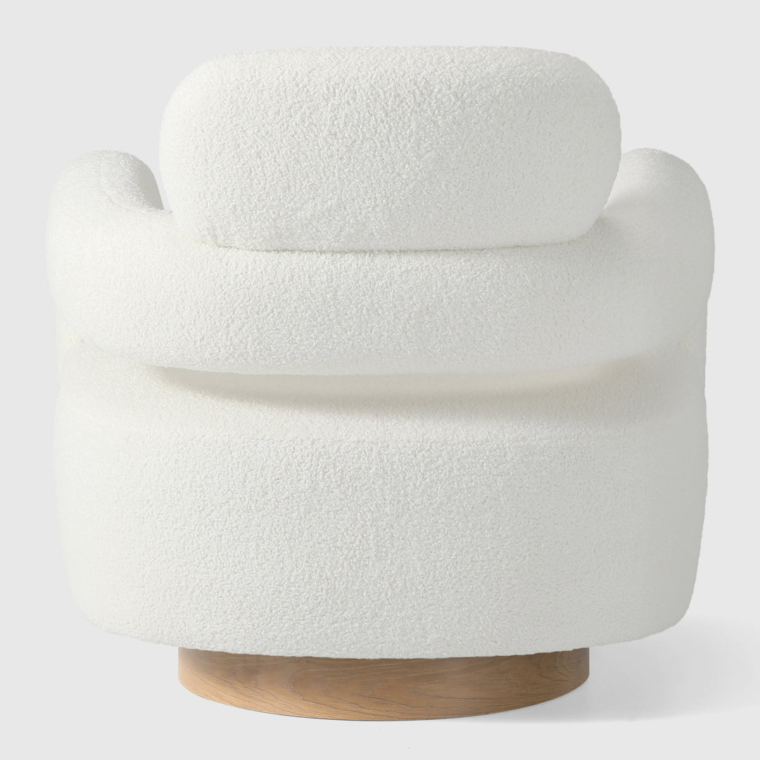 Alexandria Mid-Century Modern Sherpa Swivel Barrel Accent Chair
