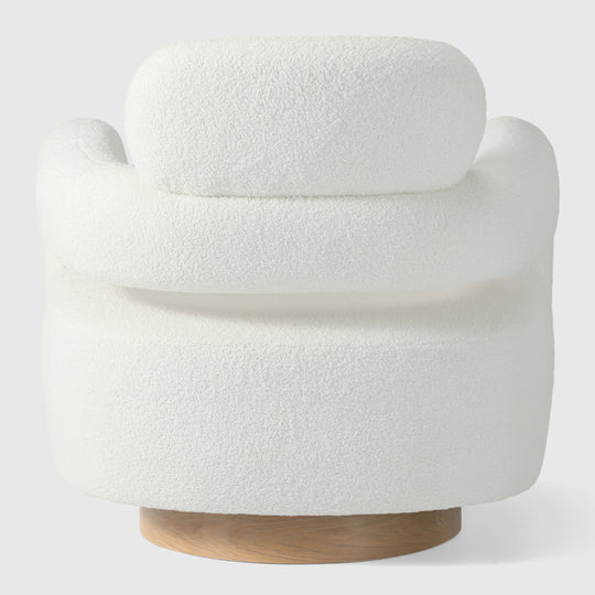 Alexandria Mid-Century Modern Sherpa Swivel Barrel Accent Chair