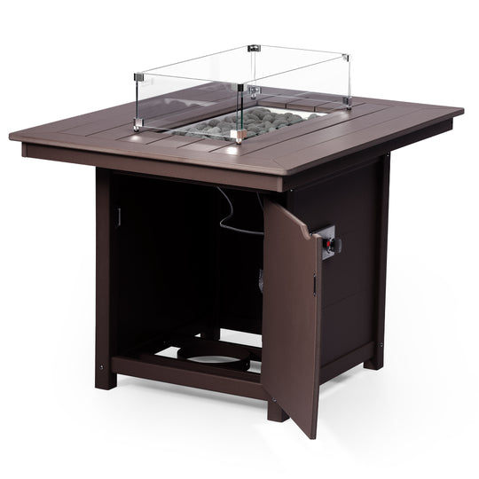 Helios 46" Modern Outdoor Patio Gas Propane Rectangular Fire Pit Table