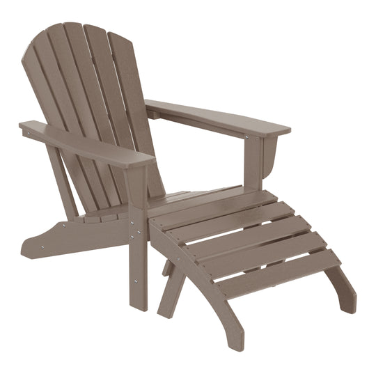 Dylan Outdoor Adirondack Chair With Ottoman 2-Piece Set