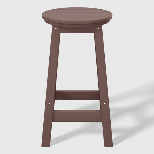 Malibu 24" HDPE Outdoor Patio Round Counter Height Bar Stool Set of 3