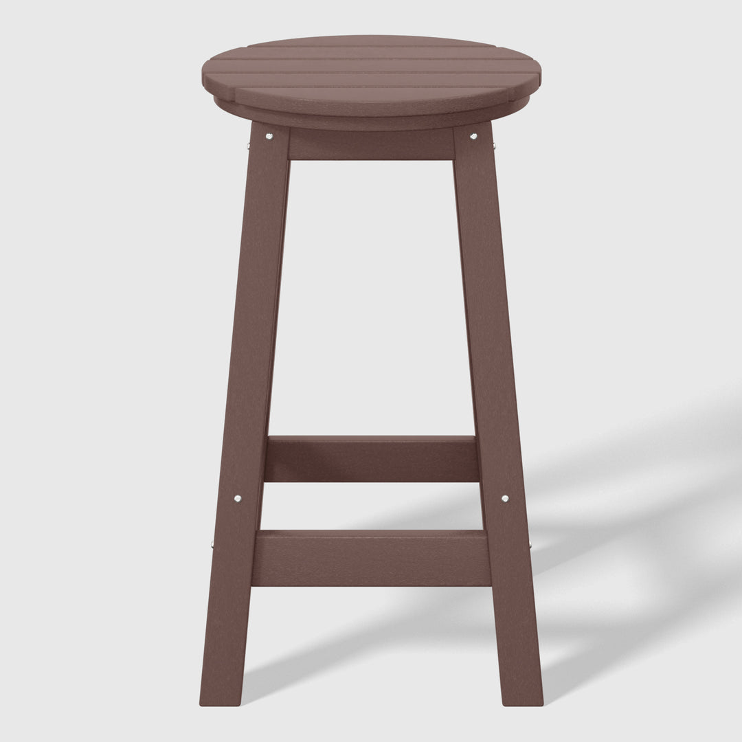 Malibu 24" HDPE Outdoor Patio Round Counter Height Bar Stool Set of 2