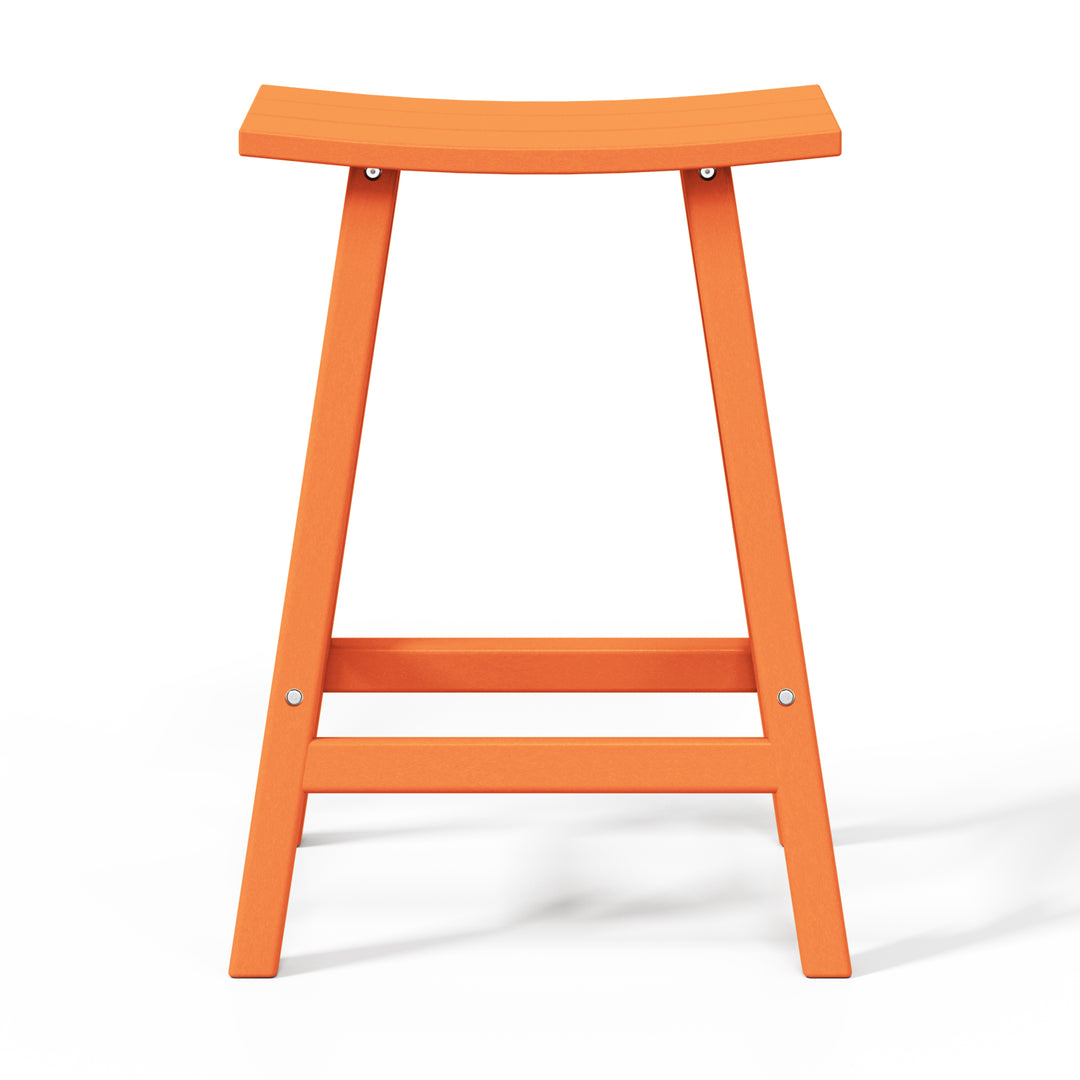 Malibu 24" HDPE Outdoor Patio Counter Height Bar Stools (Set of 3)