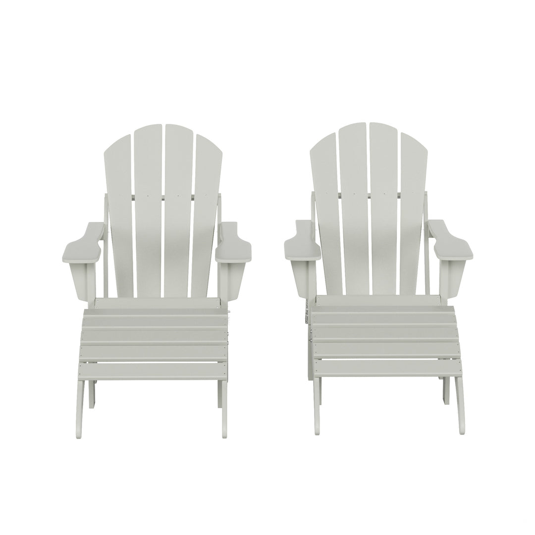 Malibu Westintrends 4-Piece set classic Adirondack chairs with ottoman (2 seater)