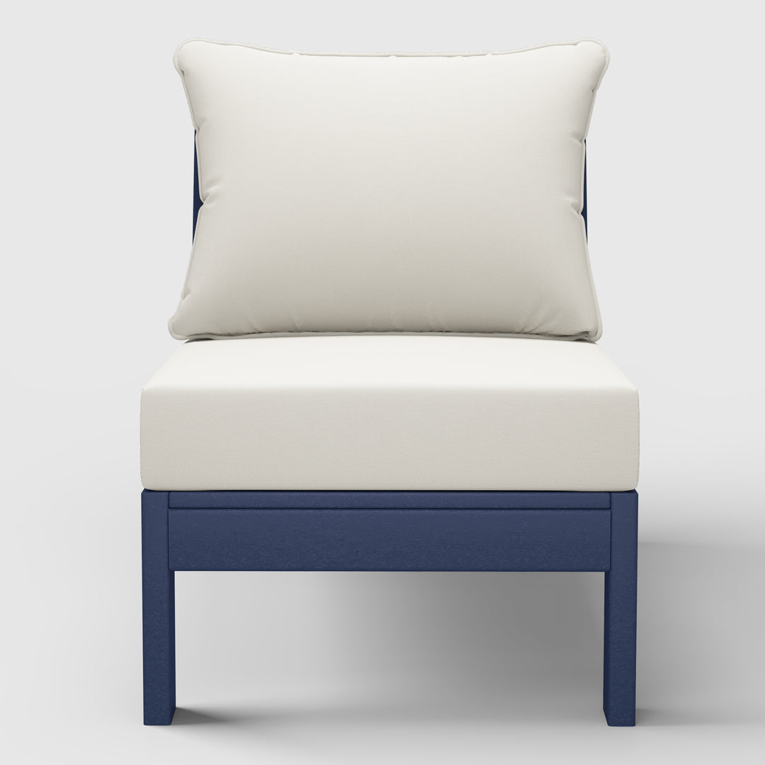 Avalon Outdoor HDPE Deep Seating Modular Armless Patio Chair with Patio Cushions