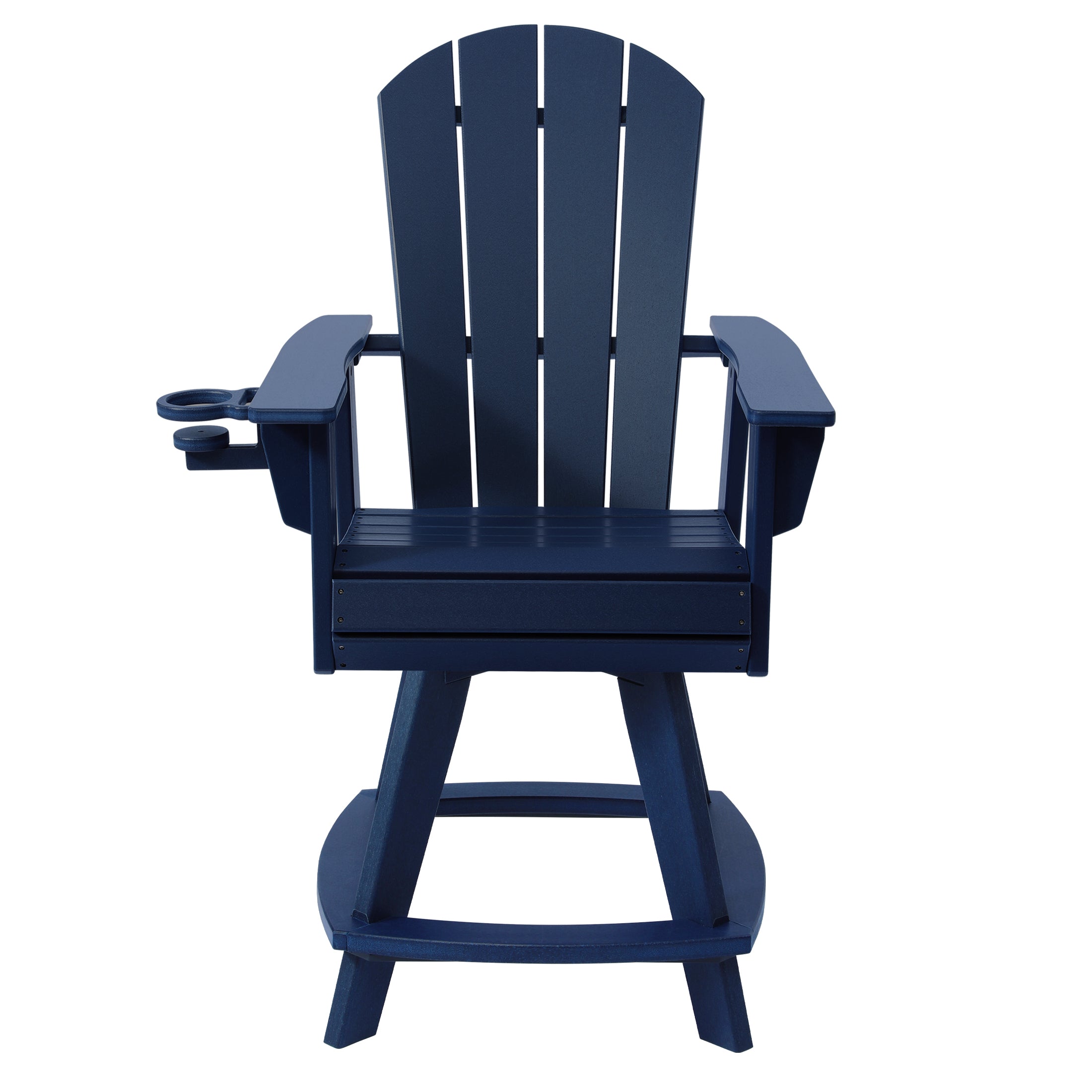 Malibu Outdoor HDPE Adirondack Swivel Counter Height Bar Chair With Cup Holder