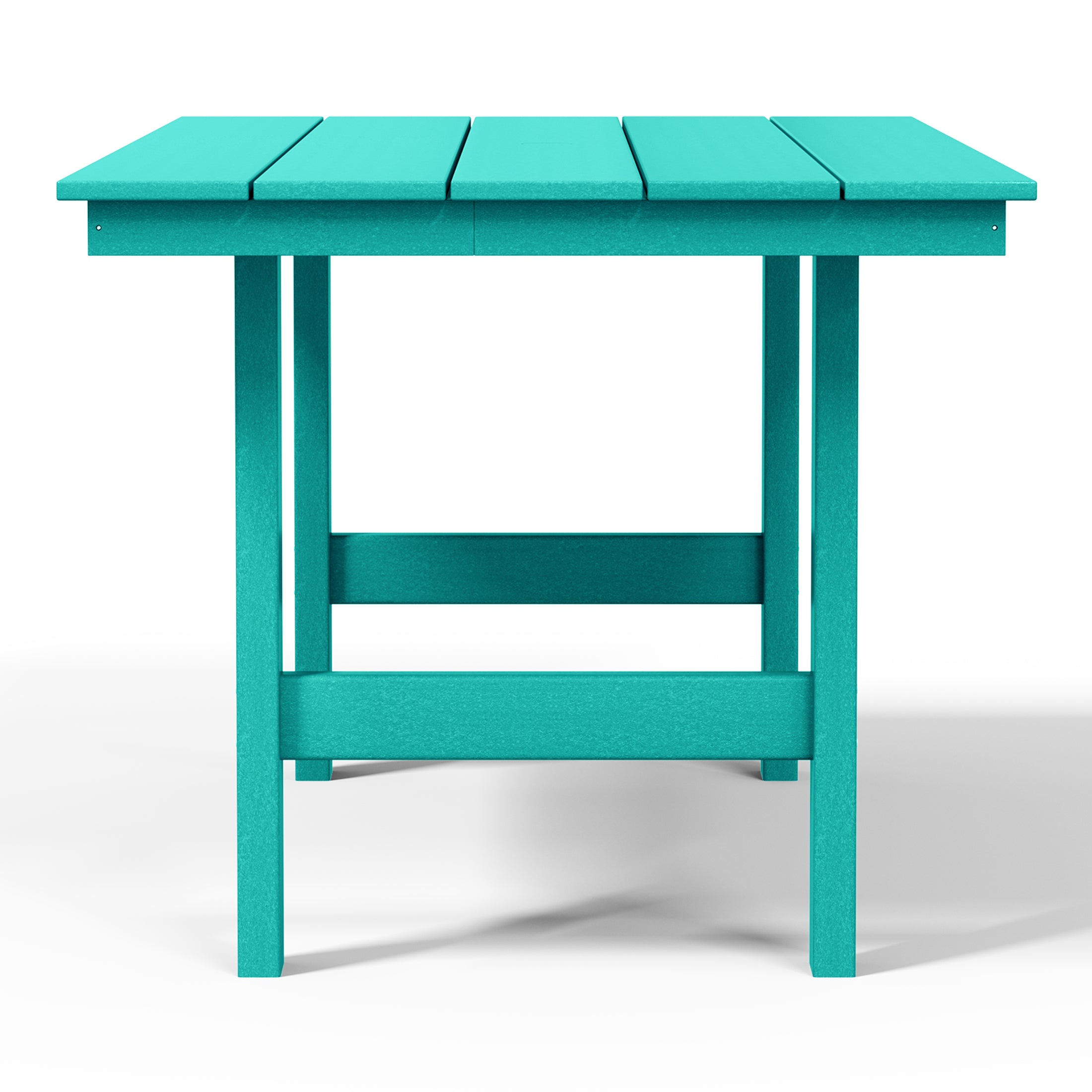 Ashore Outdoor Modern HDPE 66" Wide Rectangle Patio Dining Table for 6
