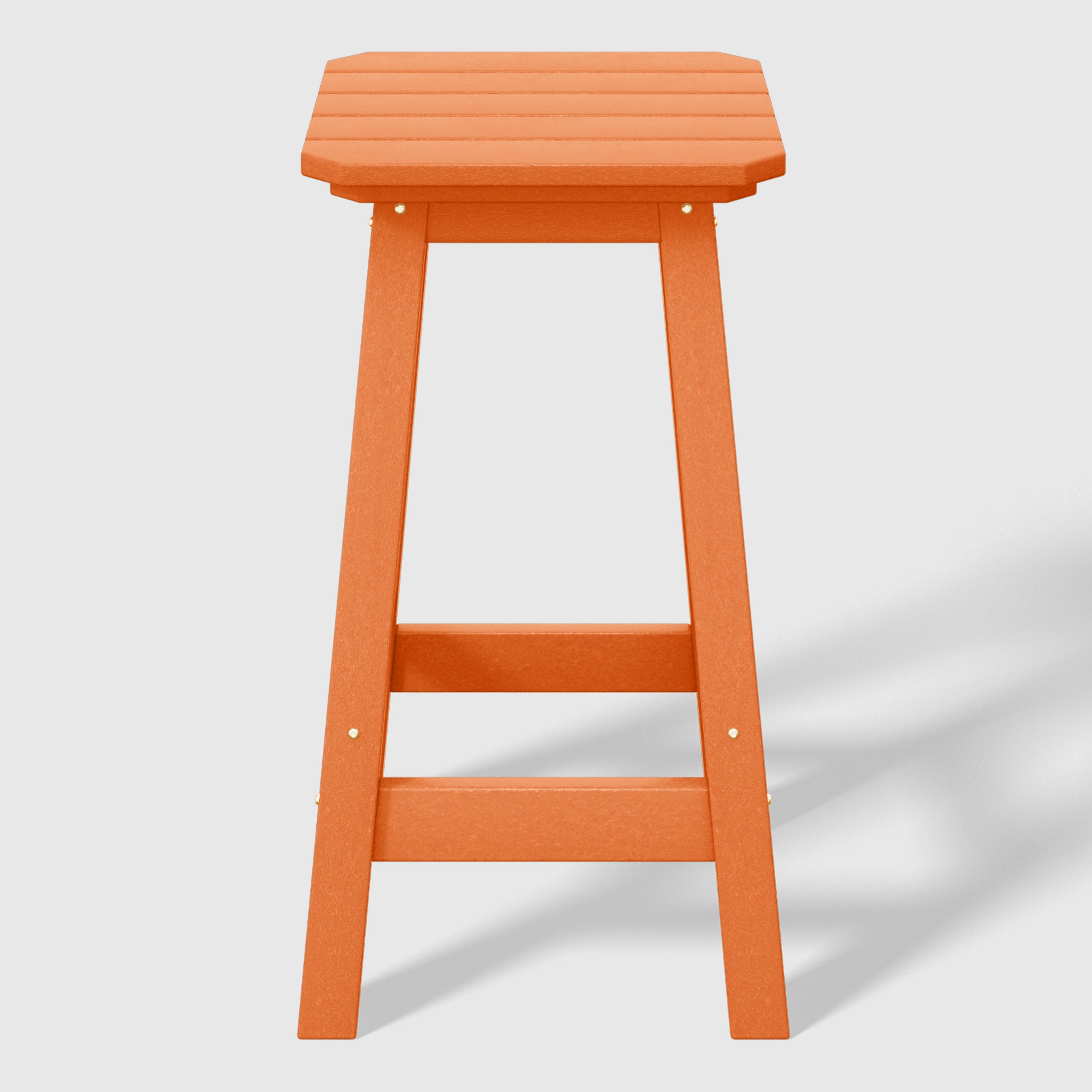 Malibu 24" HDPE Outdoor Patio Counter High Backless Square Bar Stools Set of 2