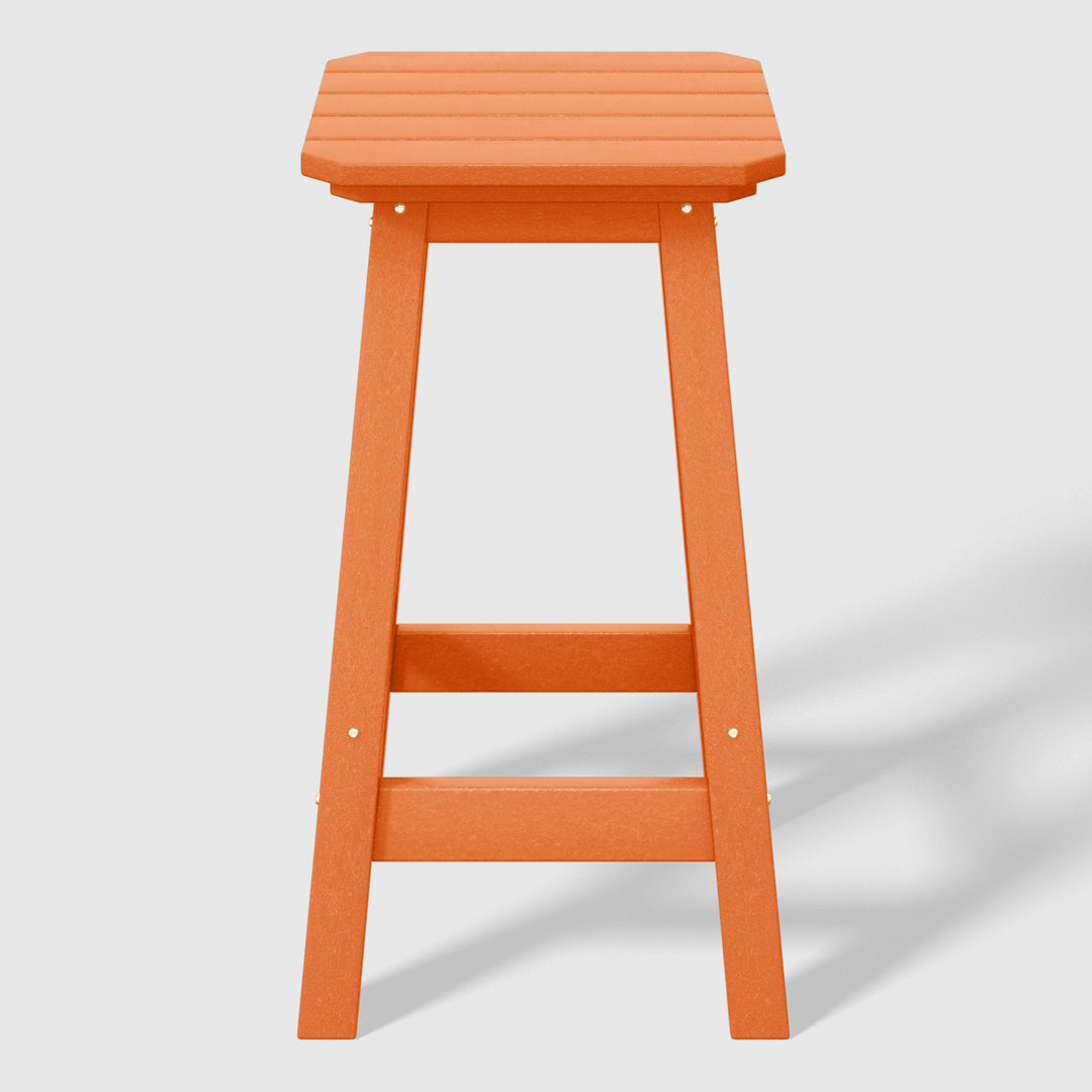 Malibu 24" HDPE Outdoor Patio Counter High Backless Square Bar Stools Set of Three