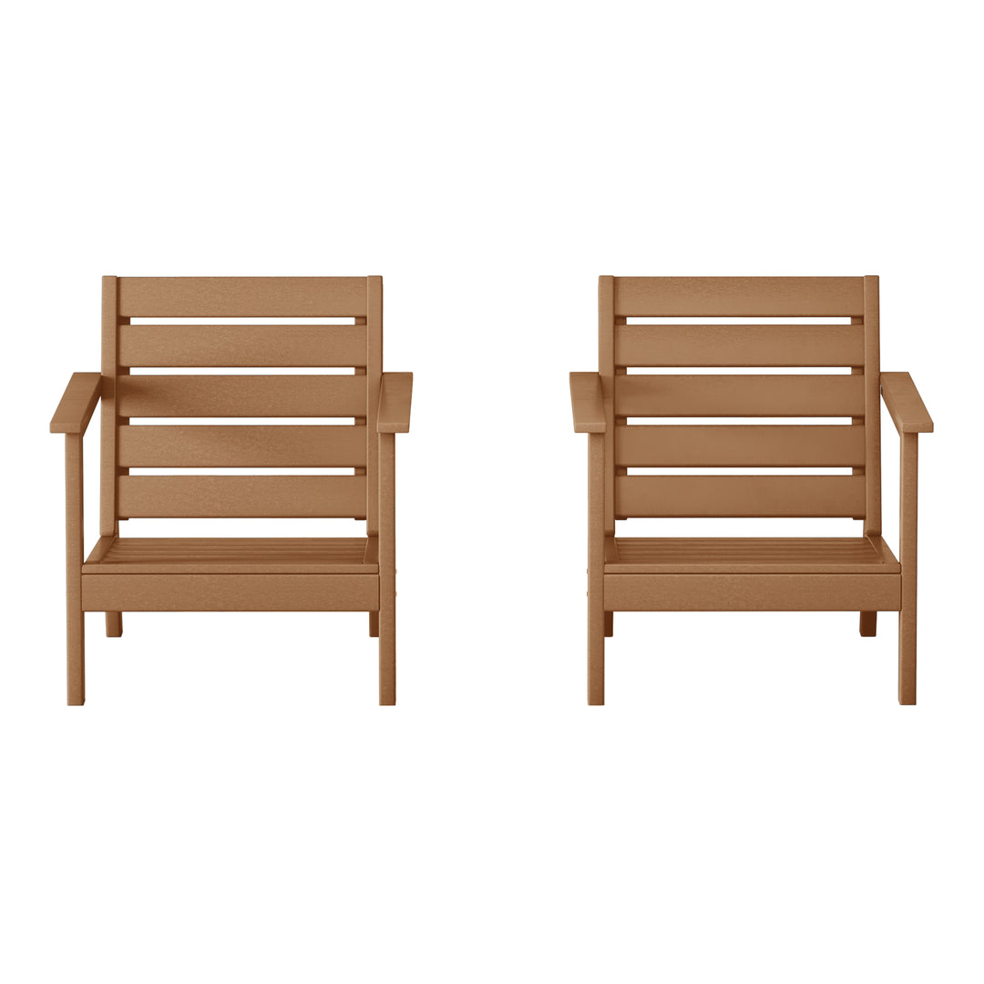 Avalon Outdoor Patio HDPE Deep Seating Armchair (Set of 2)