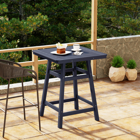 Malibu Square Outdoor Patio Counter High Bistro Bar Table With Umbrella Hole