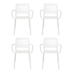Playa Outdoor Stackable Polypropylene Plastic Resin Dining Armchairs (Set of 4)