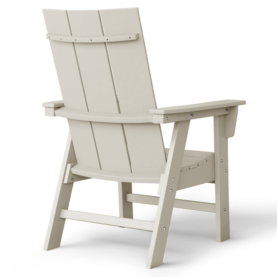 Ashore Outdoor Patio HDPE Plastic Modern Adirondack Dining Chair