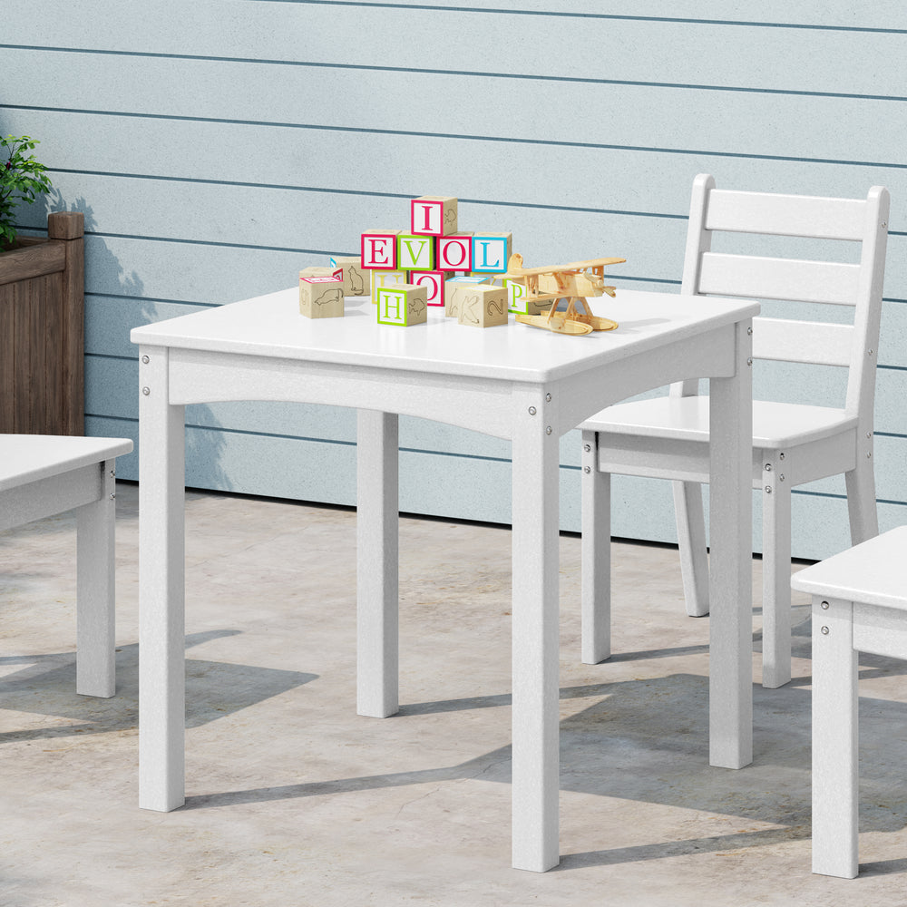 Treehouse Kids 24" Wide HDPE Plastic Childrens Square Dinner Table