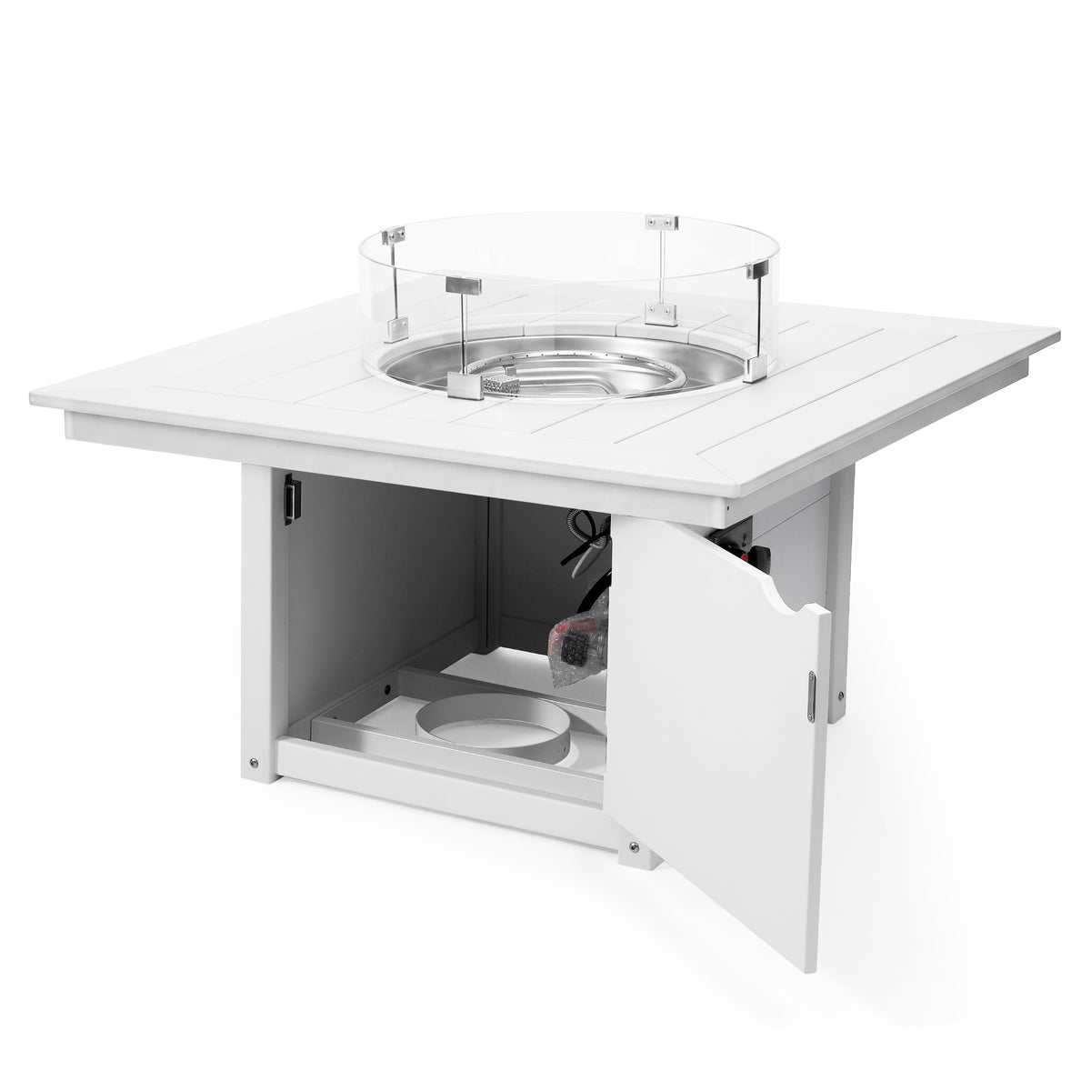 Helios 42" Modern Outdoor Patio Propane Square Fire Pit Table